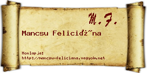 Mancsu Feliciána névjegykártya